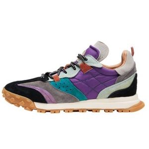 Flower mountain new walnut in multi purple brand new with box size 8.